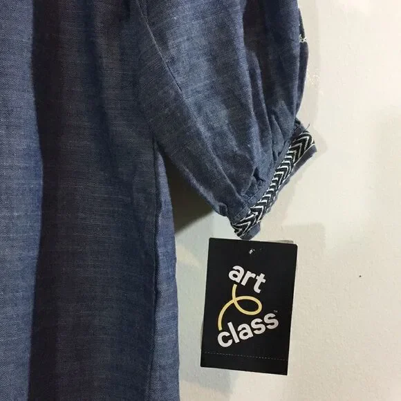 Art Class Girls’ Denim Dress, Chambray XS - Picture 3 of 4